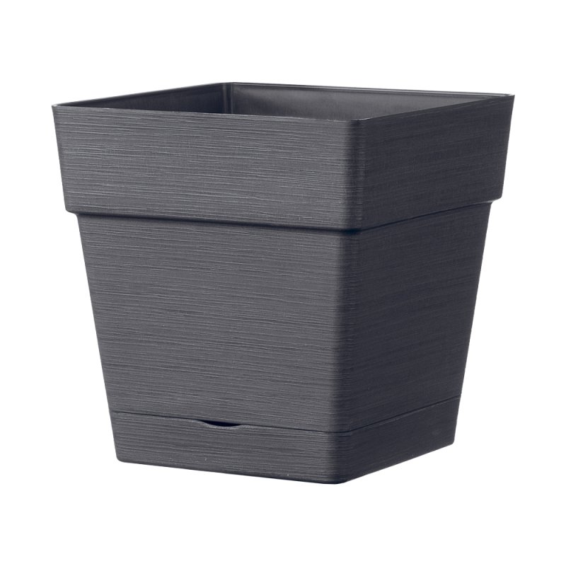 SAVE R Square pot XL - 9EB24SZenen - Recycled Plastic square pot, Frost and UV resistant, with water reserve and removable cap, compatible with pack 6 rolls