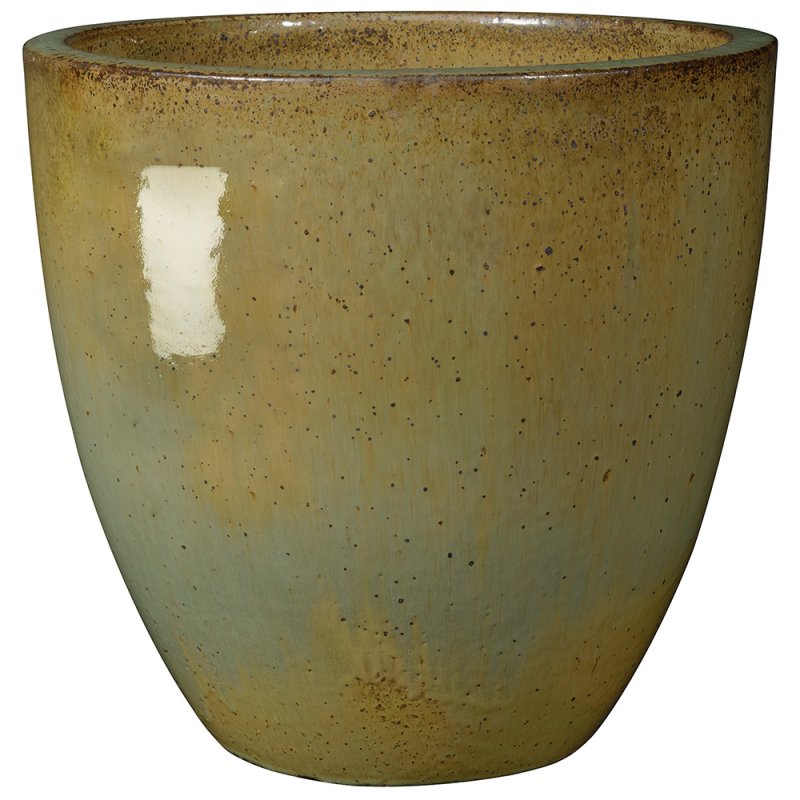 PEP'S Pot - 61102GCenen - set/3 sizes Glazed pot, frost resistant, Hand finished, with hole