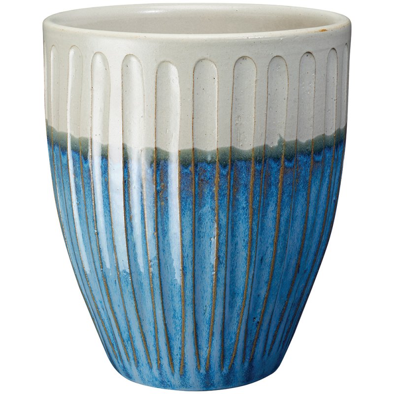 RIGA Tall Pot - 12550enen - set/4 sizes Glazed tall pot, frost resistant, Hand finished, with hole