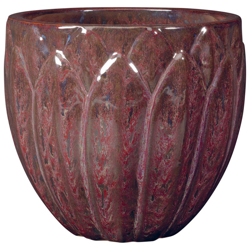 FOREST Pot - 12624enen - set/3 sizes Glazed pot, frost resistant, Hand finished, with hole