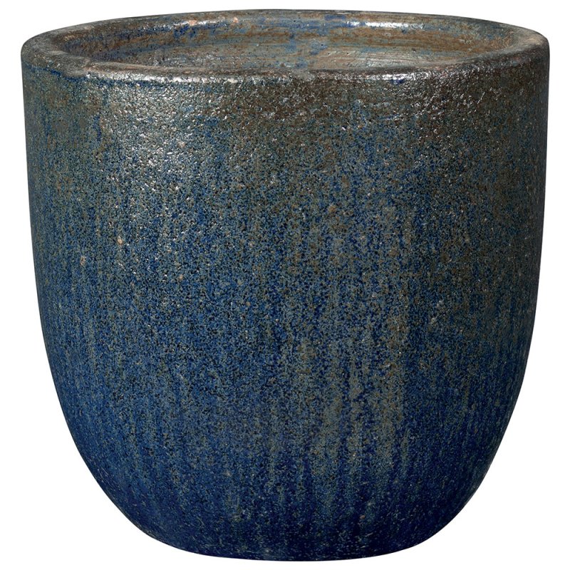 CYCLADES Pot - 12651enen - set/4 sizes Glazed pot, frost resistant, Hand finished, with hole