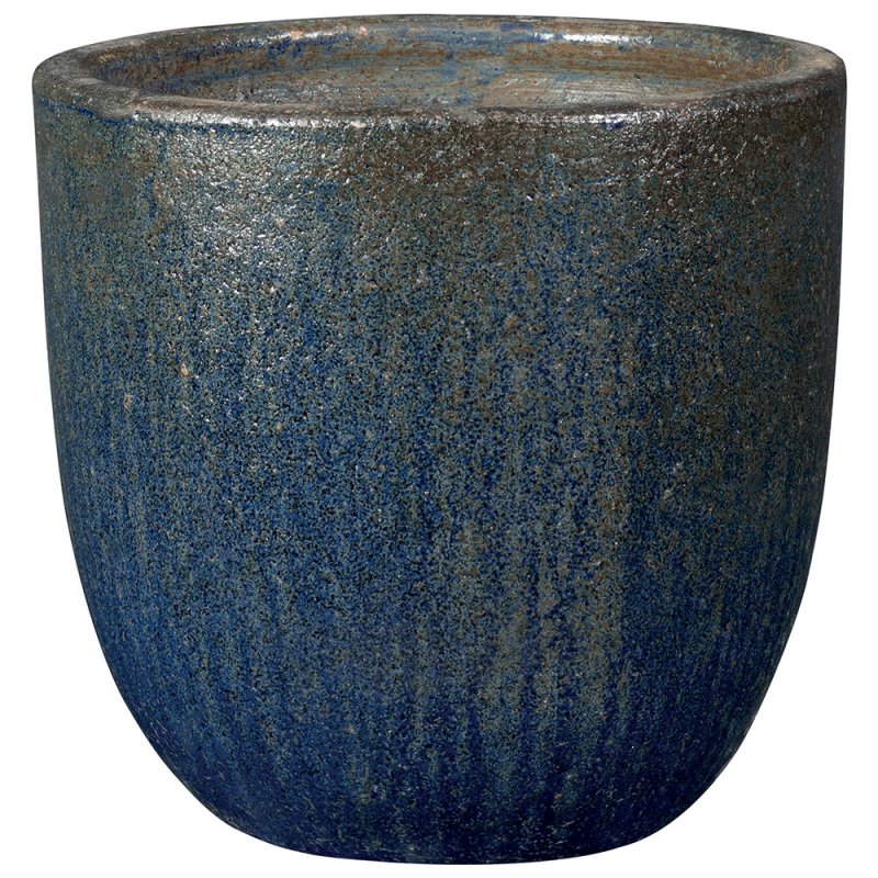 CYCLADES Pot - 12654enen - set/4 sizes Glazed pot, frost resistant, Hand finished, with hole