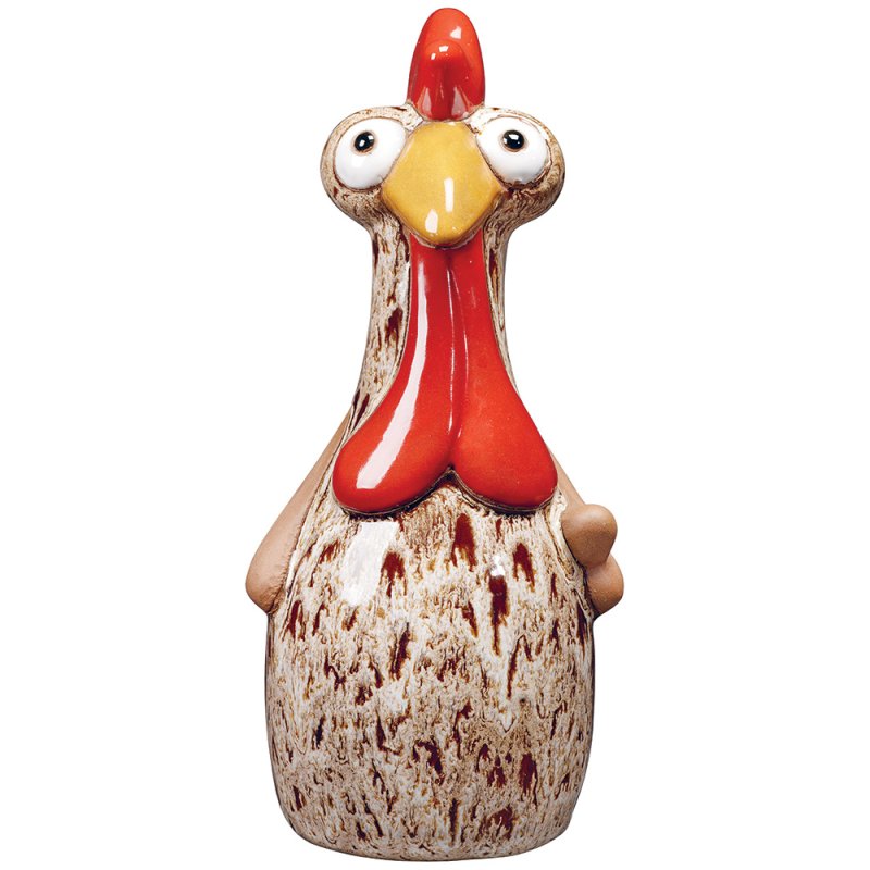 CHICKEN Farmer - 12774enen - Hand-made glazed chicken, frost resistant,Hand finished
