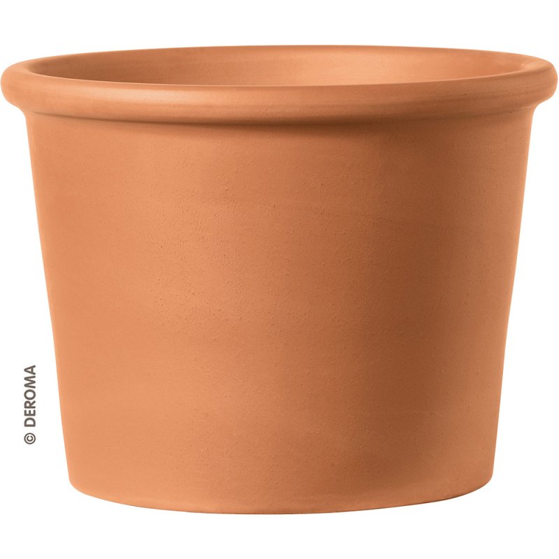 CYLINDER pot with RIM red clay