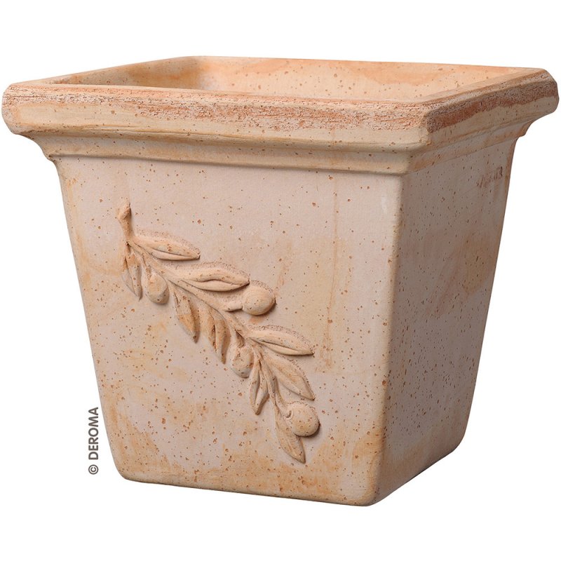 Vaso quadrato in terracotta galestro  olive tg510nsz